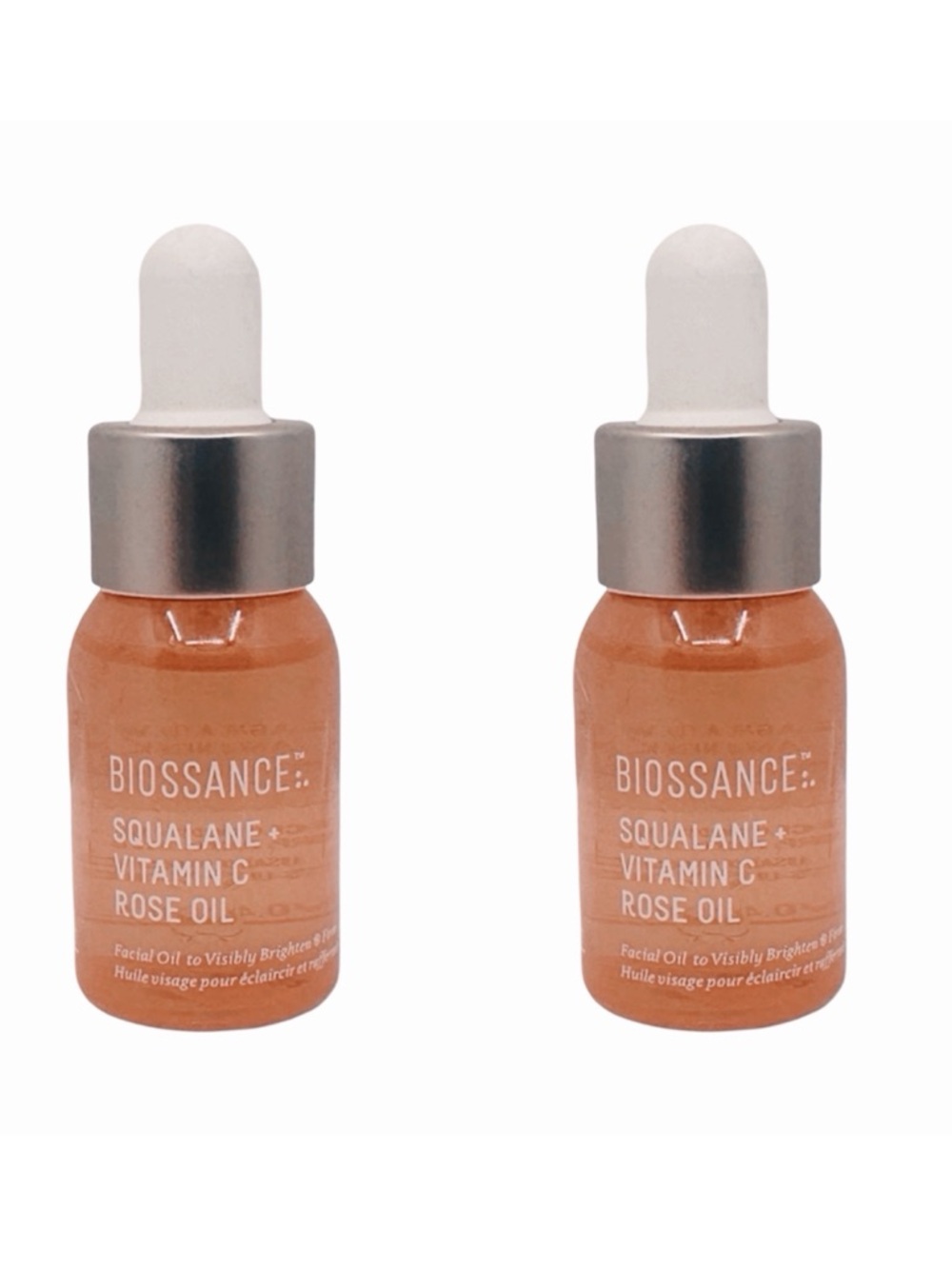 Biossance Squalane + Vitamin C Rose Oil - 2 Bottles - 0.4 fl oz / 12 ml x 2